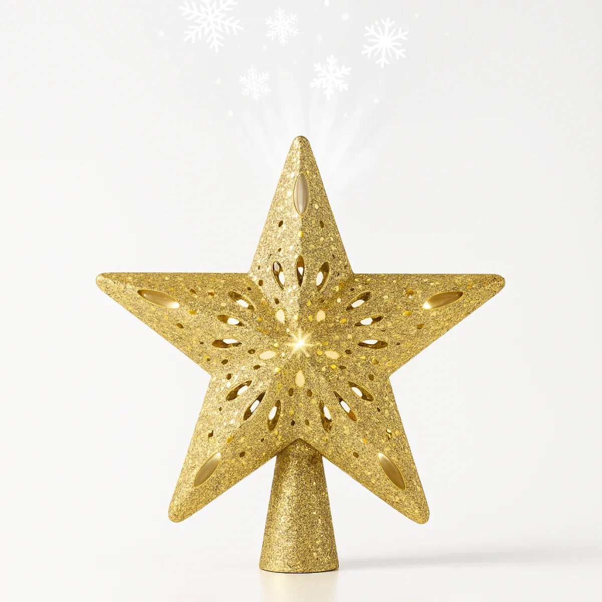 MerryCast Snow Star - The Tree Tip that Transforms Your Christmas into a Magical Spectacle