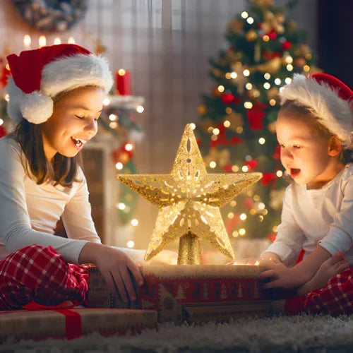 MerryCast Snow Star - The Tree Tip that Transforms Your Christmas into a Magical Spectacle