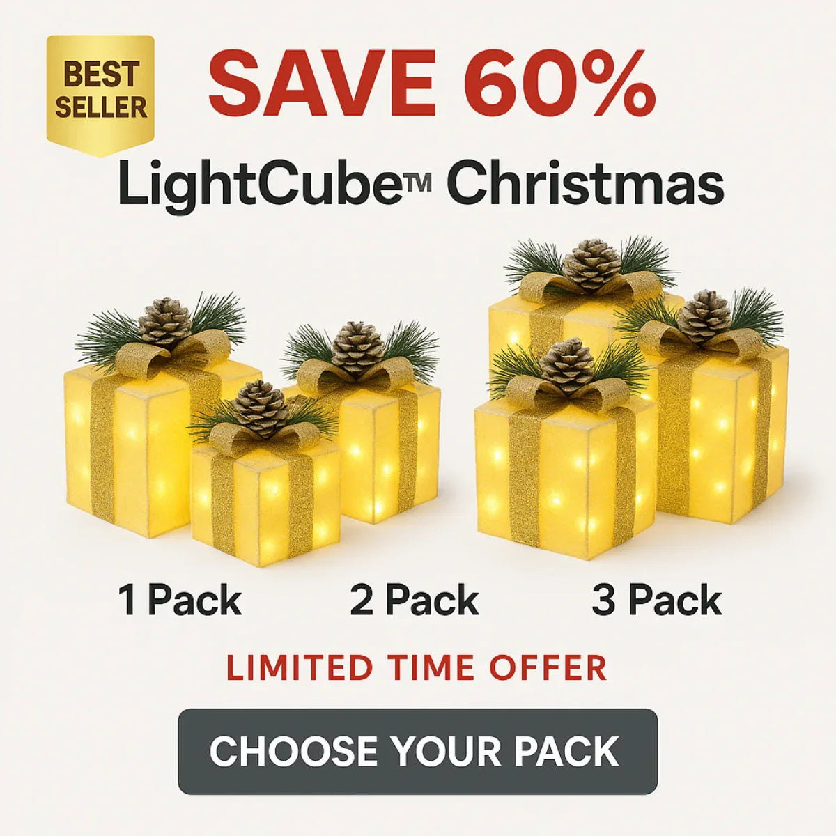 LightCube™ Christmas - LED Illuminated Gift Set for Christmas Decoration