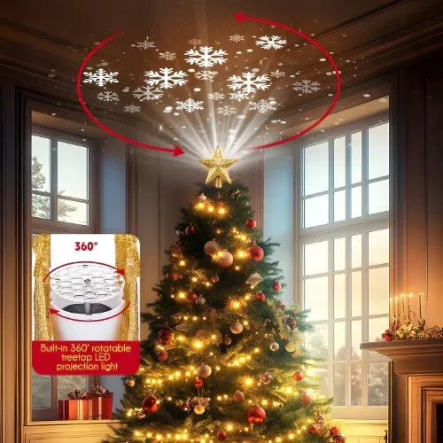 MerryCast Snow Star - The Tree Tip that Transforms Your Christmas into a Magical Spectacle