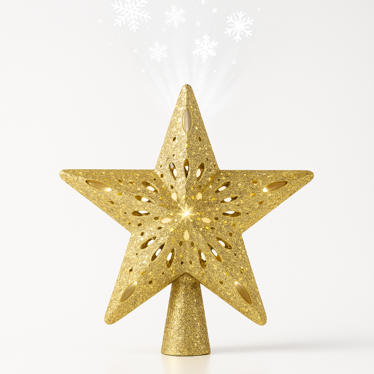 MerryCast Snow Star - The Tree Tip that Transforms Your Christmas into a Magical Spectacle