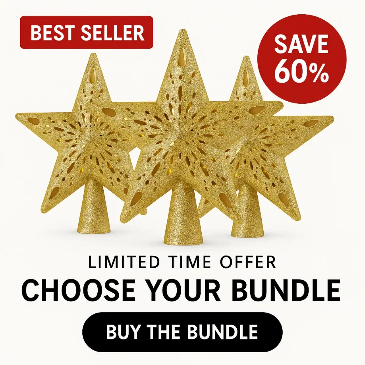 MerryCast Snow Star - The Tree Tip that Transforms Your Christmas into a Magical Spectacle