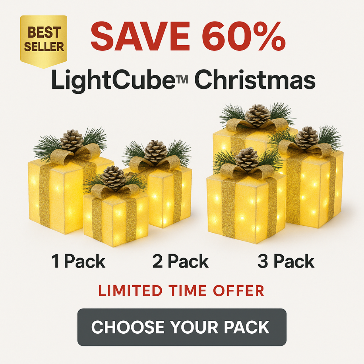 LightCube™ Christmas - LED Illuminated Gift Set for Christmas Decoration